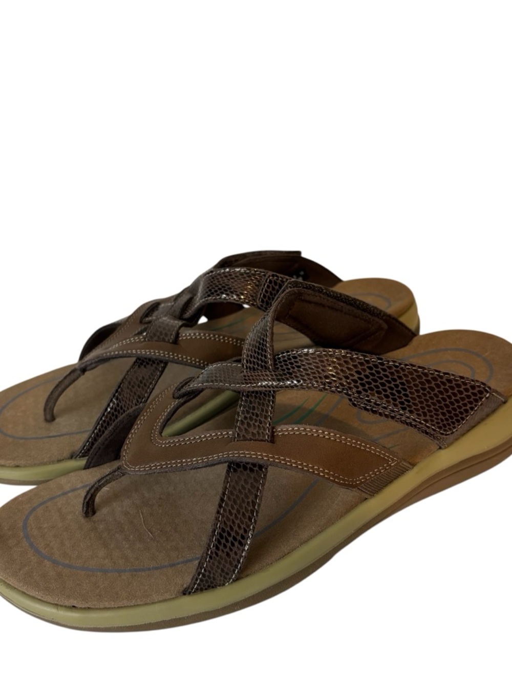 Orthofeet Clio Sandals Womens Size 10M Brown Orthotic Slip On